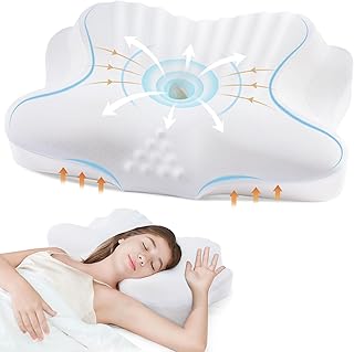 FAIORD Cervical Pillow for Neck and Shoulder Pain, Ergonomic Contour Orthopedic Pillow with Cooling Pillow Covers & Support Sticks, Memory Foam Pillows for Side, Back and Stomach Sleepers Pain Relief