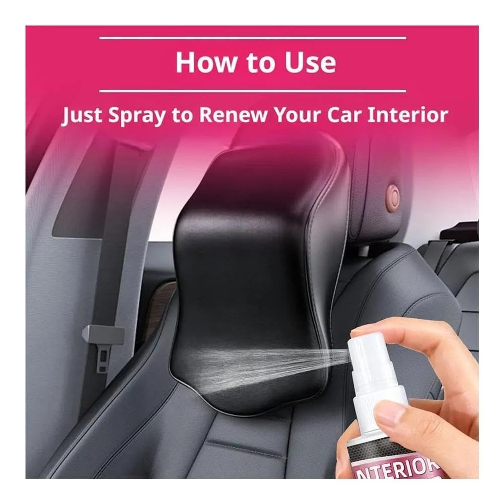 Spray nettoyant intérieur de voiture sans rinçage, for tableau de bord, cuir, plastique et caoutchouc(2set)