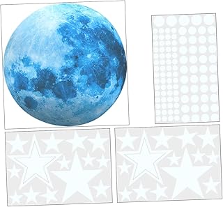 ULDIGI 1 Conjunto De Adesivos De Parede De Estrelas Luminosas Adesivos De Lua Decalques De Parede De Quarto Adesivos De Brilho Adesivos De Banheiro Para Armário Magnético De Parede Papel
