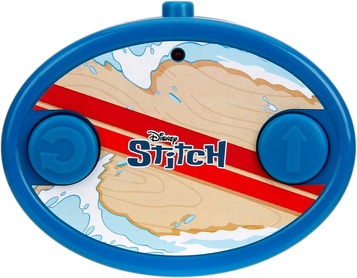 Jada Radio Control Stitch with Surfboard - 2.4 GHz - Straight Forward and Reverse Curve - 1 Channel - Integrated Figure - for Children from 3 Years - 25 cm - (253074009)