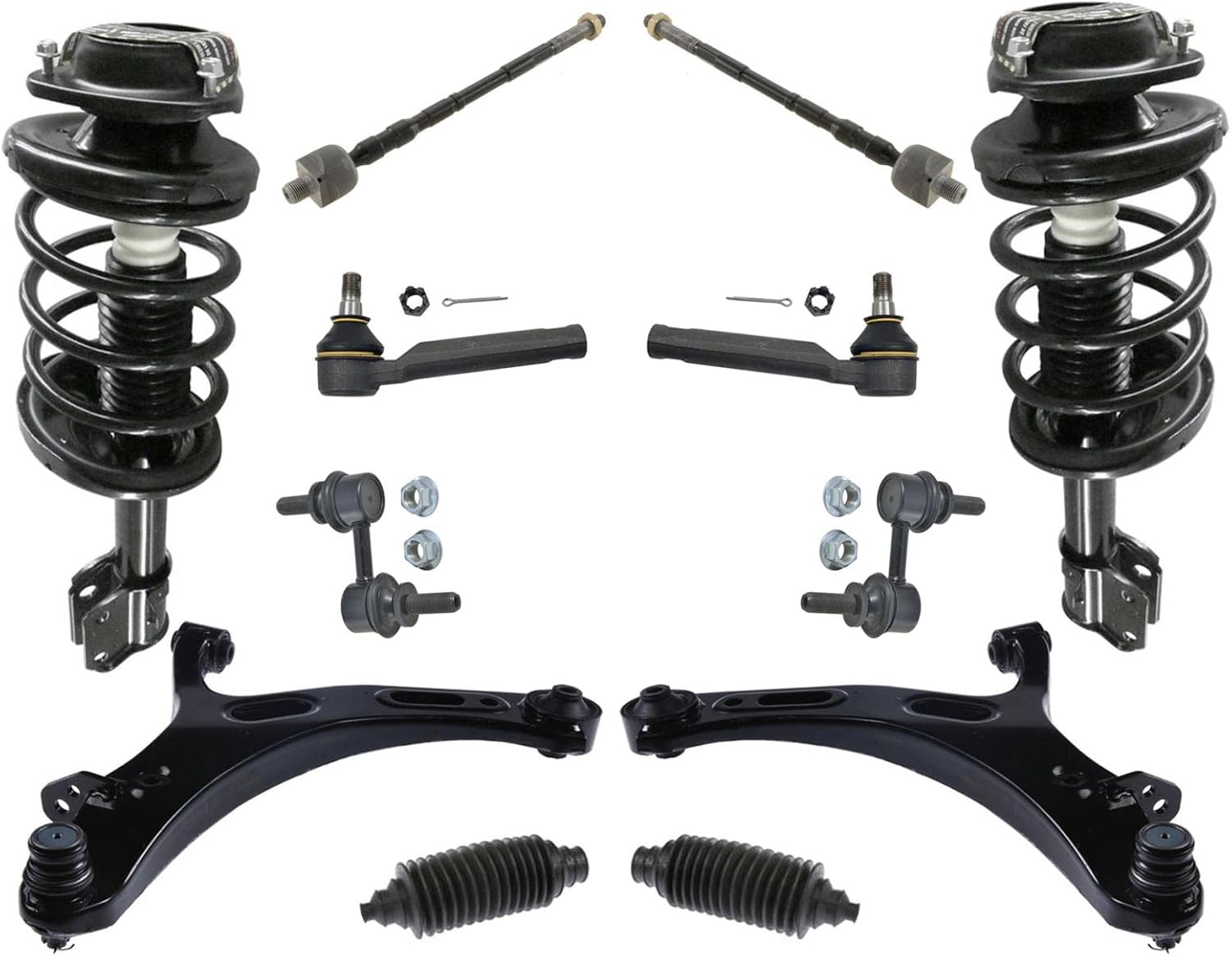 Front Struts with Control Arms Tie Rods Sway Bar Links Replacement Part for Subaru Outback 10-12
