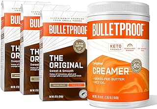 Bulletproof Original Medium Roast Ground Coffee, 12 Ounces (Pack of 3), and Bulletproof Original Creamer, 29.6 Ounces