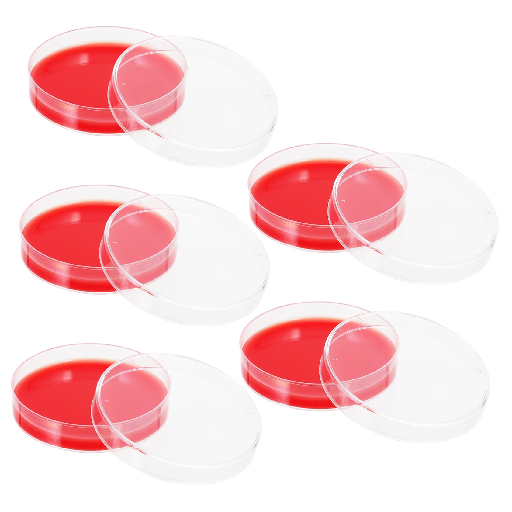 Milieu de Croissance à Base D'agar Rouge pour Laboratoire Médical et Industriel, Boîtes de Pétri en Pe, Surface Lisse Intérieure et Extérieure, Lot de 10 Pièces