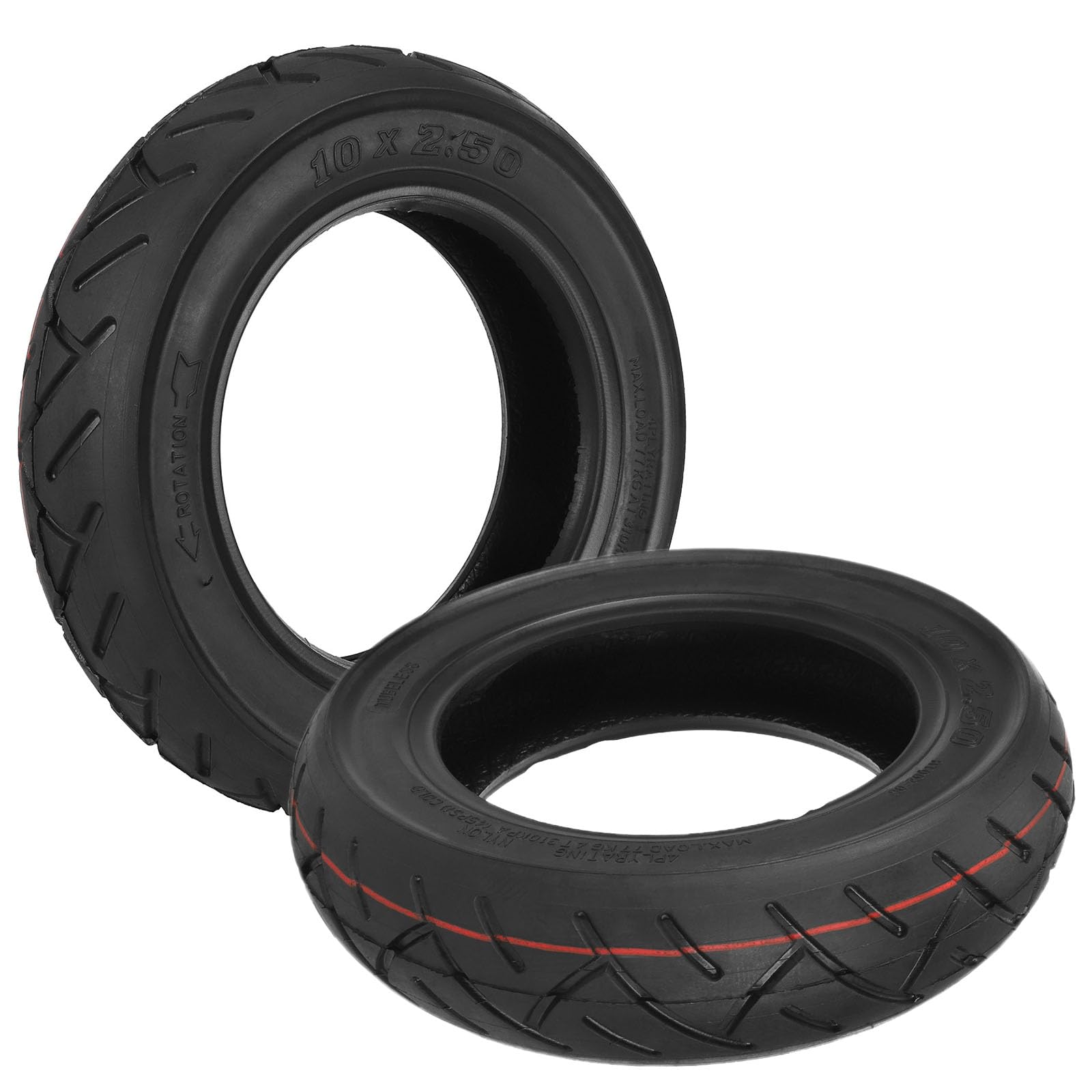 Pneumatico per Scooter Fuoristrada tubeless da 10 * 2,50, Ruote di scorta Antiscivolo tubeless per Scooter Elettrico da 10 Pollici per Pneumatici di Ricambio da 10 Pollici per Monopattino elettri