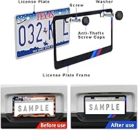 Vista 2 de 2 piezas de marcos de matrícula mate para BMW, de aleación de aluminio, con cubierta de placa de 3 colores, se ajusta a todas las matrículas de BMW