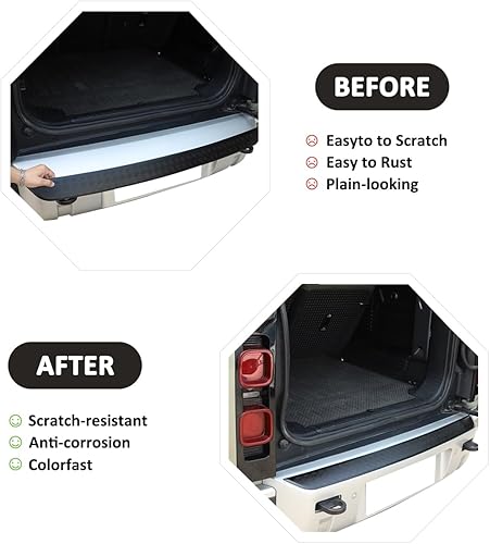 Miniatura 2 de Protector de parachoques trasero interior de automóvil para Land Rover Defender 90 110 130 2020-2024 Accesorios de moldura de placa de parachoques