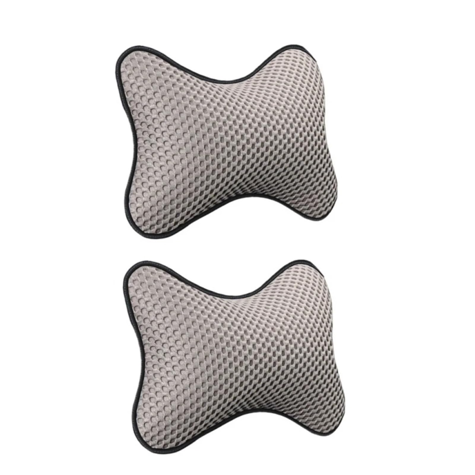 Hiverni car seat cushion Four Seasons Breathable Car Headrest Neck Support Pillow(2pcs Grey)