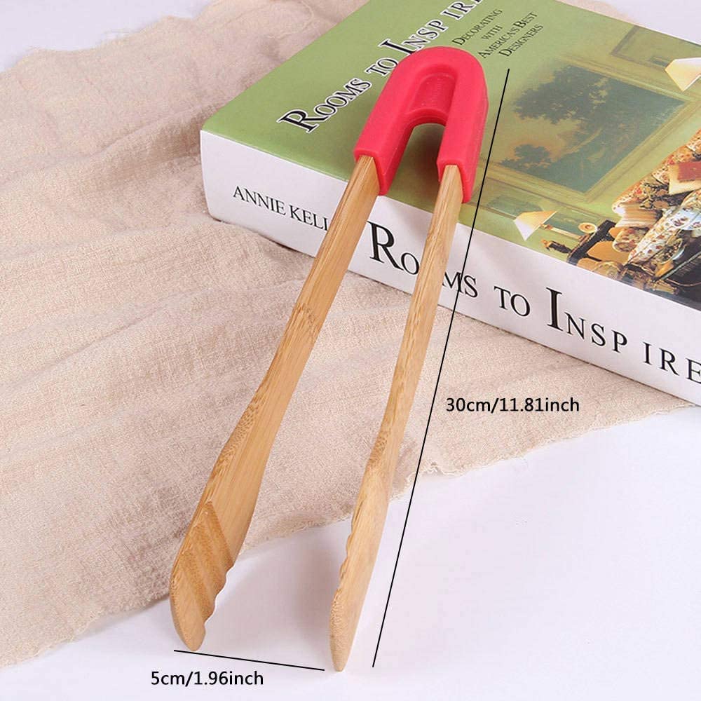 Qualité supérieure B Pinces à Nourriture Bois Clip Pince gâteau pâtisserie Steak Cuisson BBQ Outils Espace extérieur RotCarry Pierre