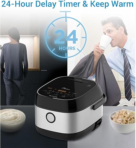 Miniatura 6 de Midea Olla arrocera de 3 litros con cesta de vapor, capacidad de 6 tazas sin cocer, calefacción por inducción y tecnología de lógica difusa, inicio