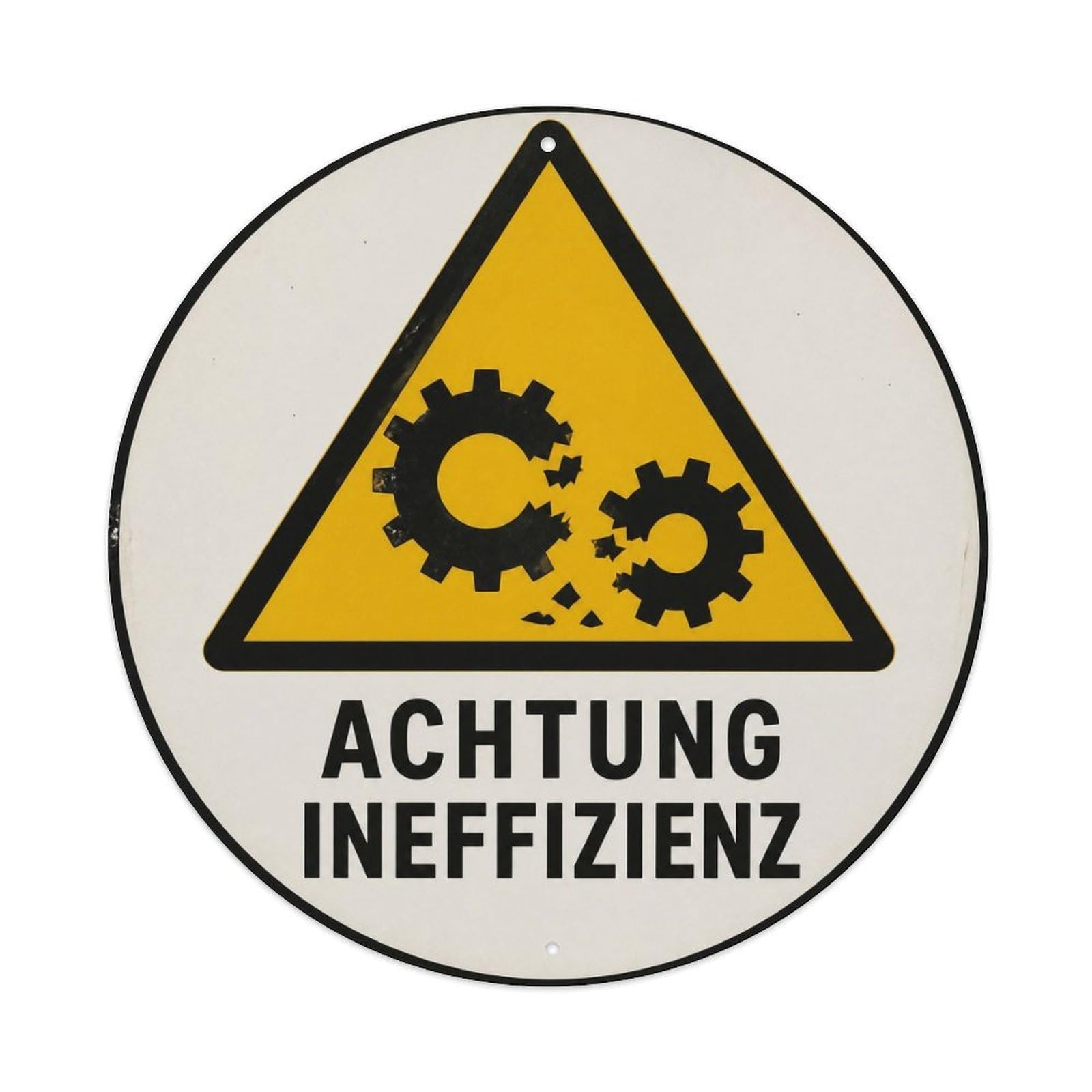 Olyhtr 8X8inch Classic Style Ineffizienz Inefficiency German Heritage Icon Comedy Metal Tin Sign