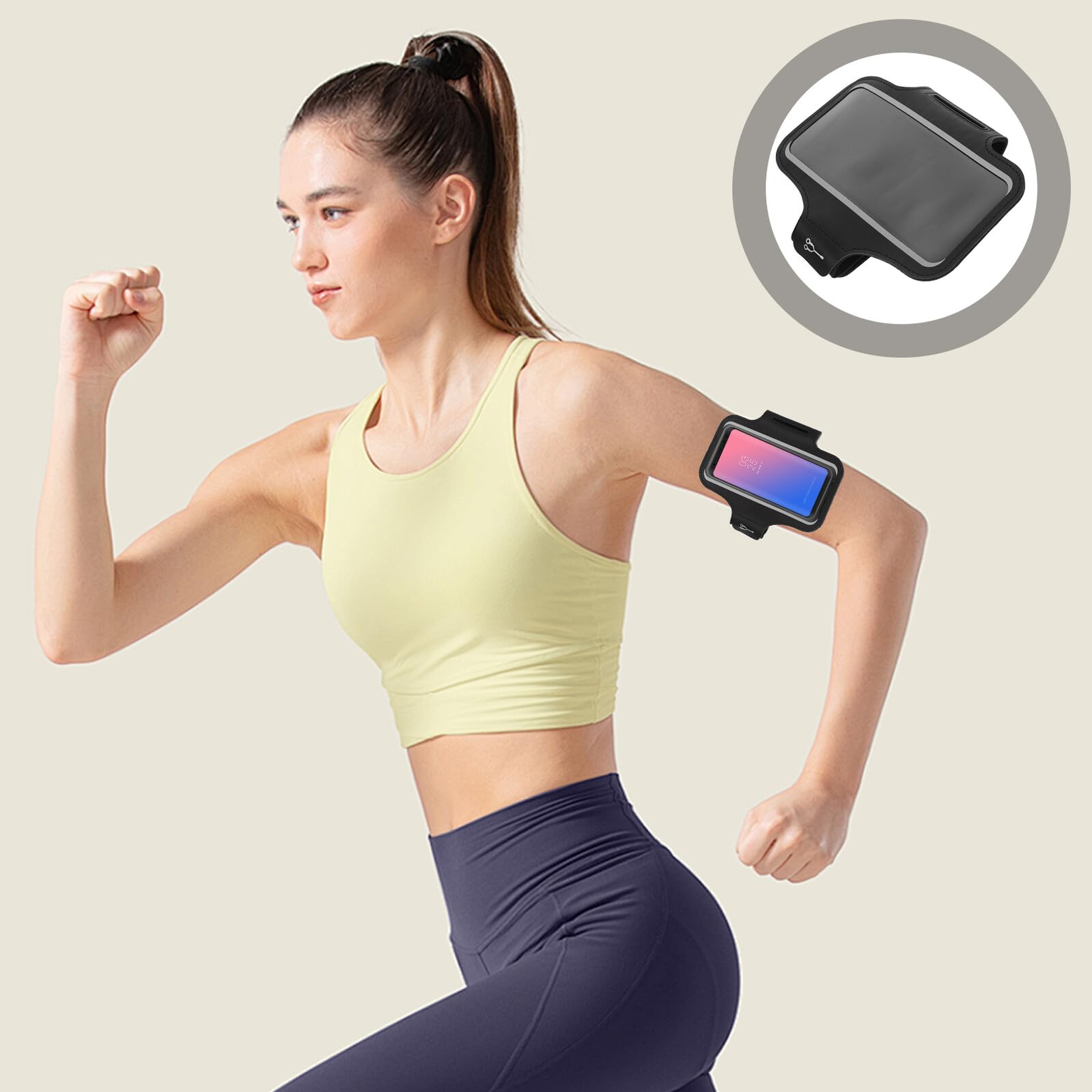 5 Pezzi Fascia da Braccio Sportiva Ultraleggera per Cellulare Traspirante e Resistente all Acqua Supporto Sicuro per Corsa Palestra e Fitness