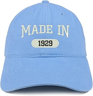Trendy Apparel Shop Made in 1929 Embroidered 94th Birthday Brushed Cotton Cap - Carolina Blue