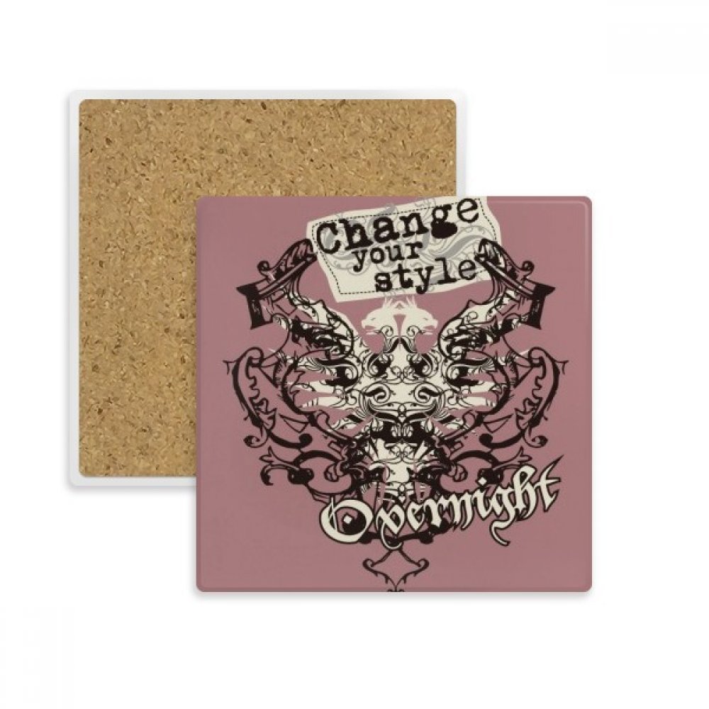Coaster carré en pierre avec motif graffiti coloré, une idée cadeau originale