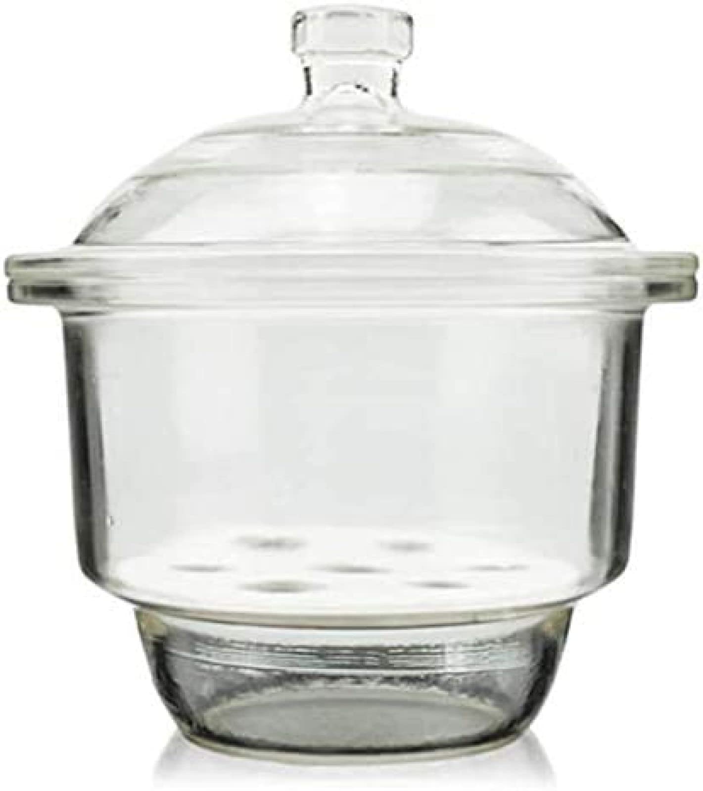 Glas-Exsikkatorgefäß, 150 mm, Labor-Exsikkator-Trockner mit Porzellanplatte und Porzellanplatte und geschliffenem Glas-Stopkork, schweres Borosilikatglas, Labor-Exsikkator-Trockner