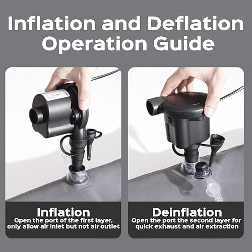 Miniatura 6 de Colchón de aire compatible con Tesla Modelo Y 2024 2023 2022 2021 2020 con bomba de aire eléctrica y almohadilla para dormir reposacabezas para