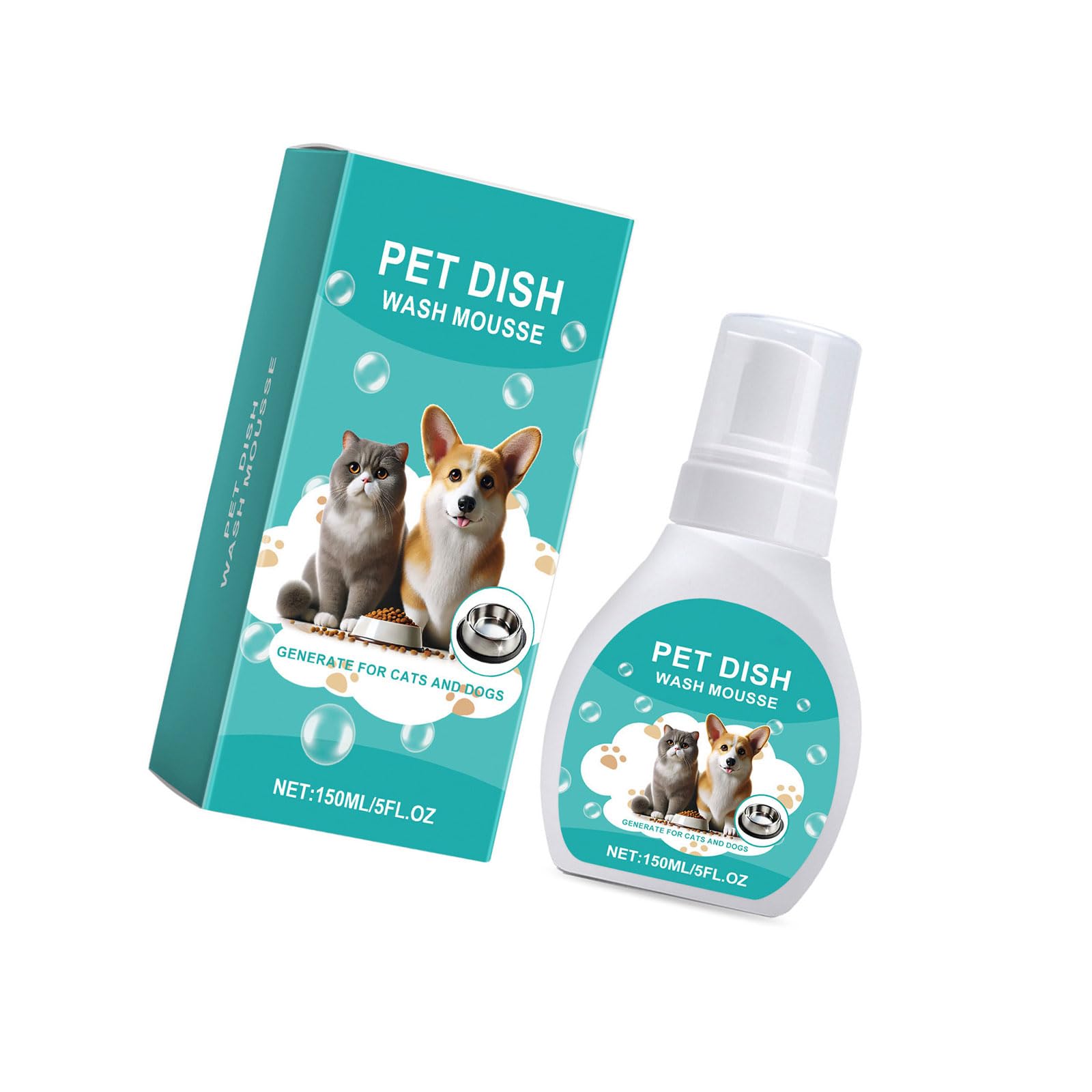 Mousse nettoyante pour gamelle pour animal domestique de 150 ml pour un usage quotidien assurant un nettoyage doux