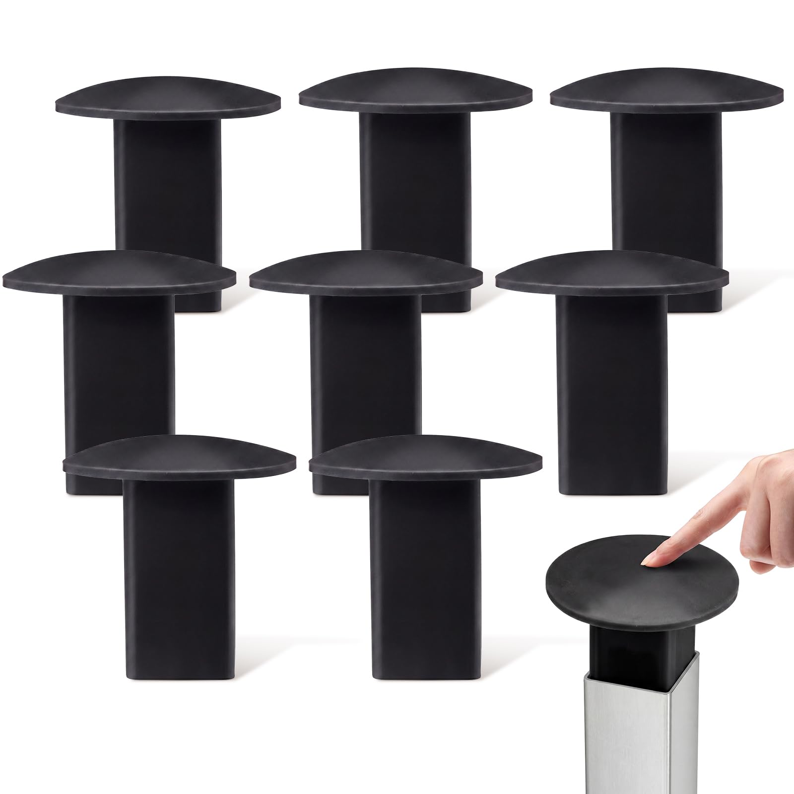 Pangda 8 Pcs Baseball Base Plugs for Baseball Field, Base Anchors, Black