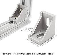 Vista 2 de 20 juegos de 10 soportes de extrusión de 1 "x 1" Serie 1010 Juego de conectores de perfiles de extrusión de aluminio, 20 piezas de 10 esquinas