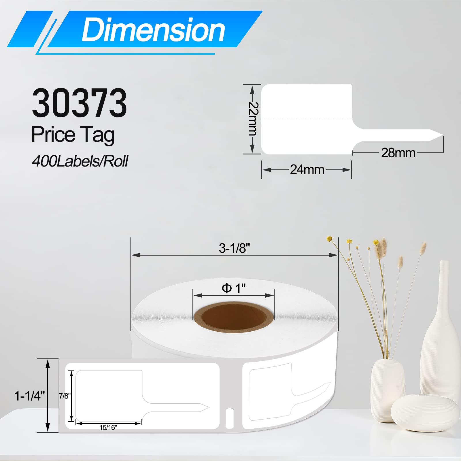 DYMO Labels DYMO Compatible Price Tag Labels - 2 Rolls Of 400, Rat Tail ...