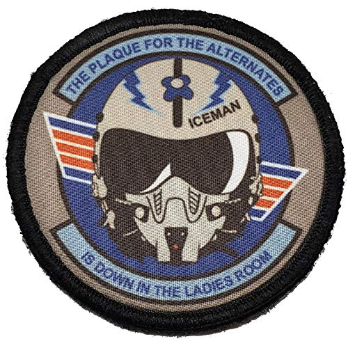 Alternates Plaque Ice Man Flight Helmet Morale Patch. Perfect for Your Tactical Military Army Gear, Backpack, Operator Baseball Cap, Plate Carrier or Vest. 2x3 Hook Patch. Made in The USA