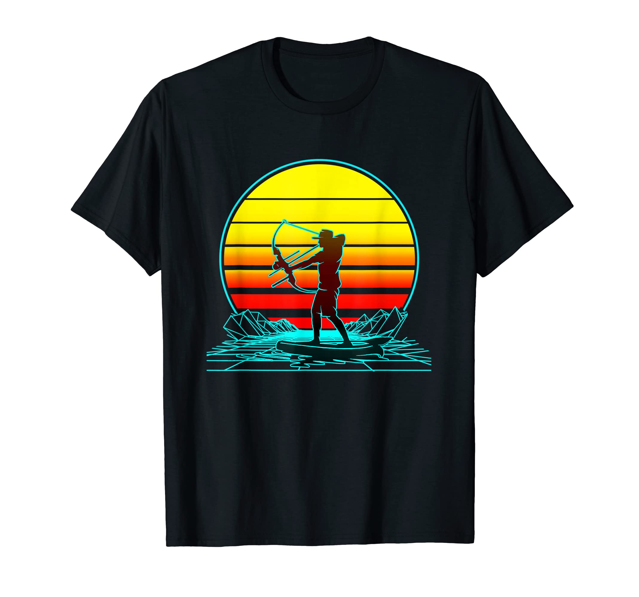 Bowfishing Vintage Sunset TeesRetro Vintage Sunset Bowfishing T-Shirt