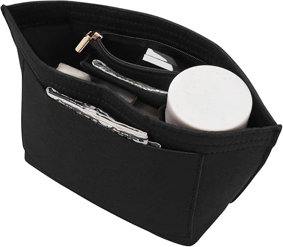LOUKAYCCI Felt Organizer for Longchamp le pliage Handbag Insert S, Black
