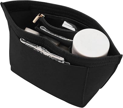 LOUKAYCCI Felt Organizer for Longchamp le pliage Handbag Insert S, Black