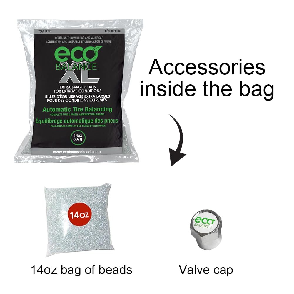 14-ECOXL4 Eco XL - Cuentas de Equilibrio de neumáticos/Ruedas para Condiciones extremas, vehículos Todoterreno, neumáticos Ligeros para Camiones, (4) Bolsas de Cuentas de Equilibrio de 14