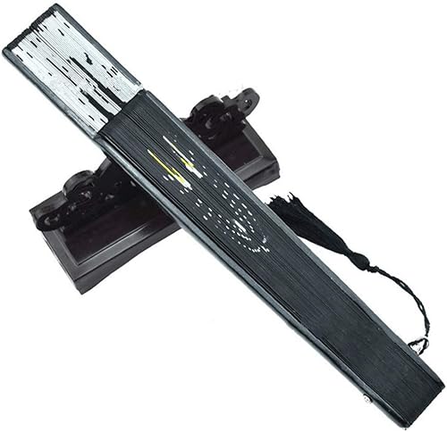 Miniatura 5 de Ventilador de seda plegable de gato de dibujos animados con marcos de bambú y elegante borla para bailar, cosplay, boda, fiesta, decoración