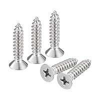 Vista 19 de uxcell Tornillos de chapa de cabeza plana #4x3/8, 50 tornillos de madera Phillips Drive Tornillos de acero inoxidable 304 Autoperforantes