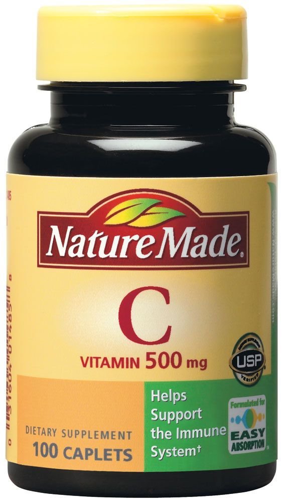 Nature MadeVitamin C 500 mg Caplets, for Immune Support, Gluten Free 100 Count (Pack of 3)