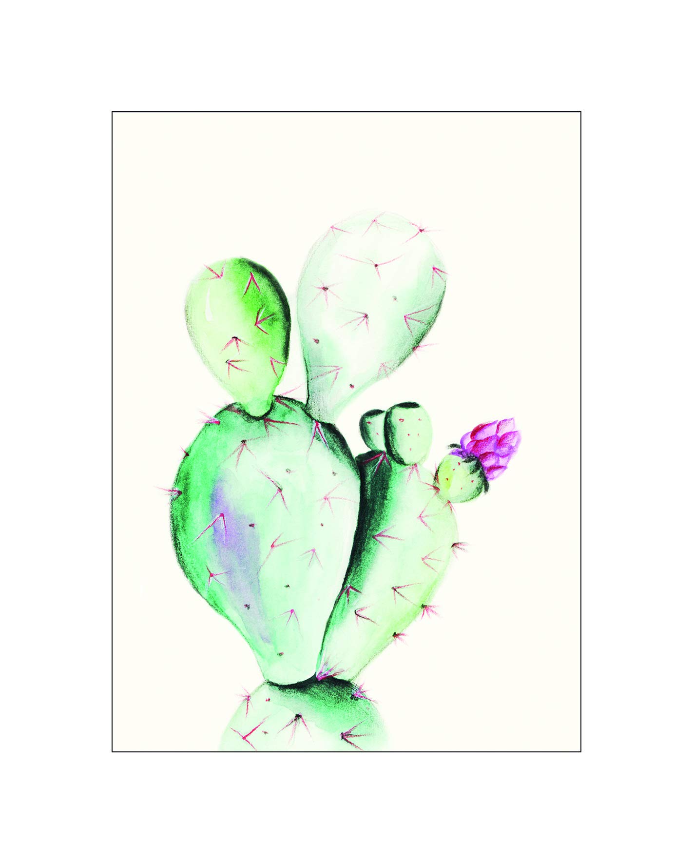Komar Prickly Pear Watercolour Wall Art Poster Picture Living Room Bedroom Decoration Art Print Without Frame P070A-40x50 Dimensions 40 x 50 cm (W x H)
