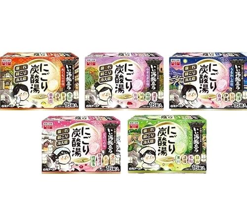 いい湯旅立ち にごり炭酸湯 入浴剤 20種の香り 80回分 全5箱 各16錠入り