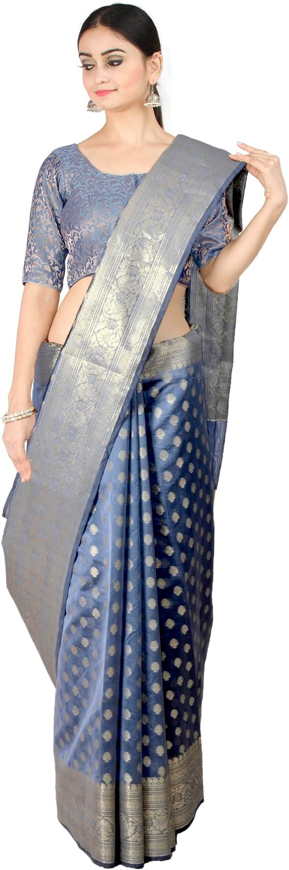 ChandrakalaBanarasi Saree for Women with Unstitched Blouse Piece Indian Wear (1105)
