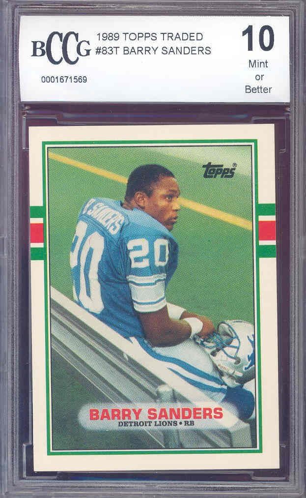 1989 Topps Traded #83T BARRY SANDERS RC Rookie BGS BCCG 10