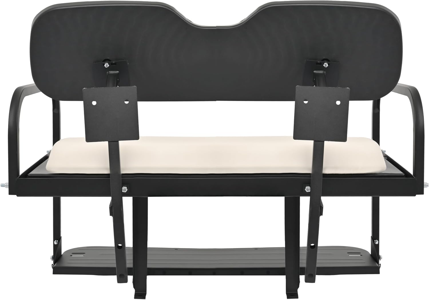 KUAFU Rear Flip Seat Compatible with Pre-1994 EZGO Marathon Golf Cart Folding Seat Rear Powder Coated Steel Frame Off-White Seat