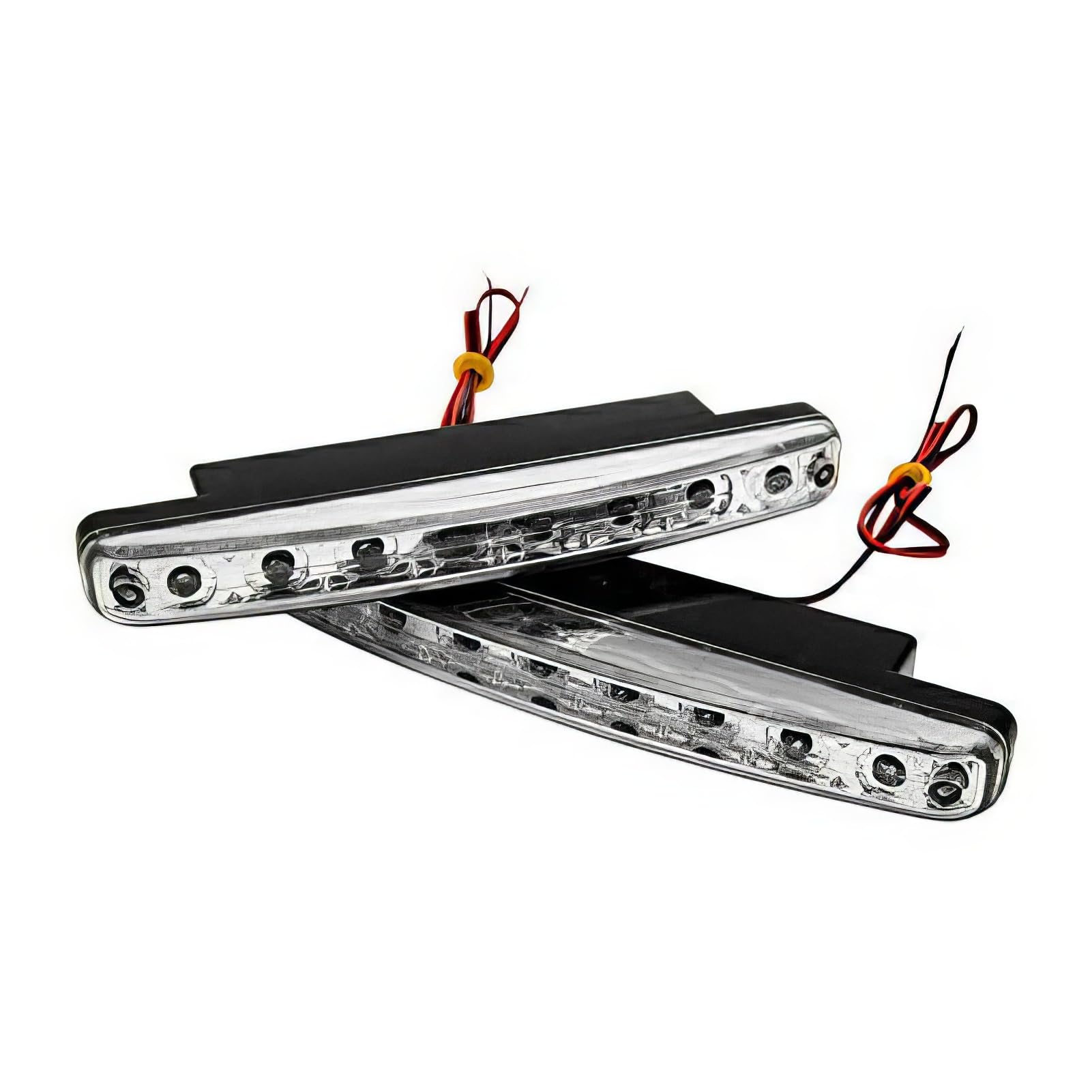 Feux de jour, Riloer 2 pcs Super Bright White 8 LED DRL Car Daytime Running Driving Light Head Lamp