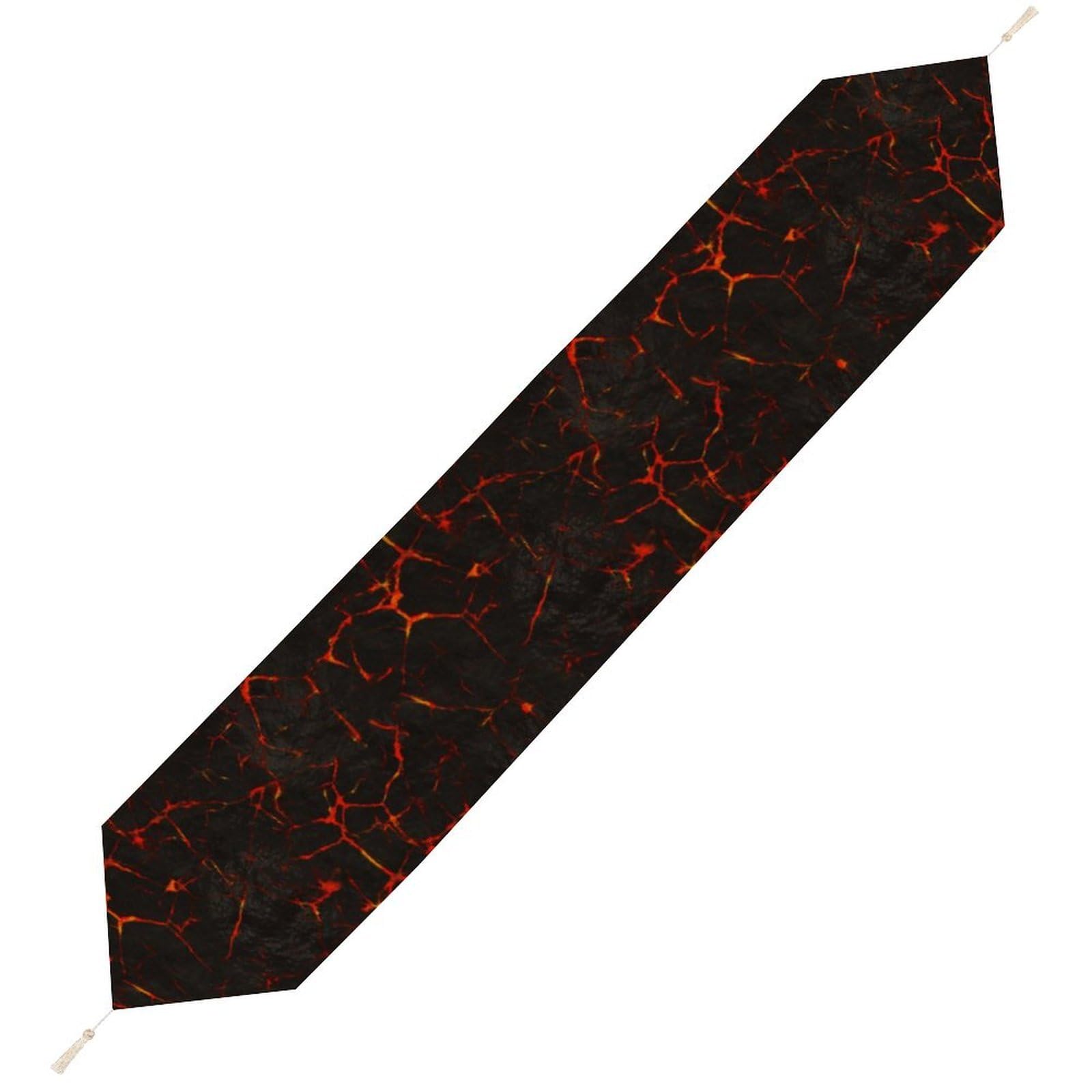 JZemdybill 178*33cm Table Runner with Tassel, Volcanic Lava Crack Table Runner, Table Decoration for Kitchen, Party, Restaurant