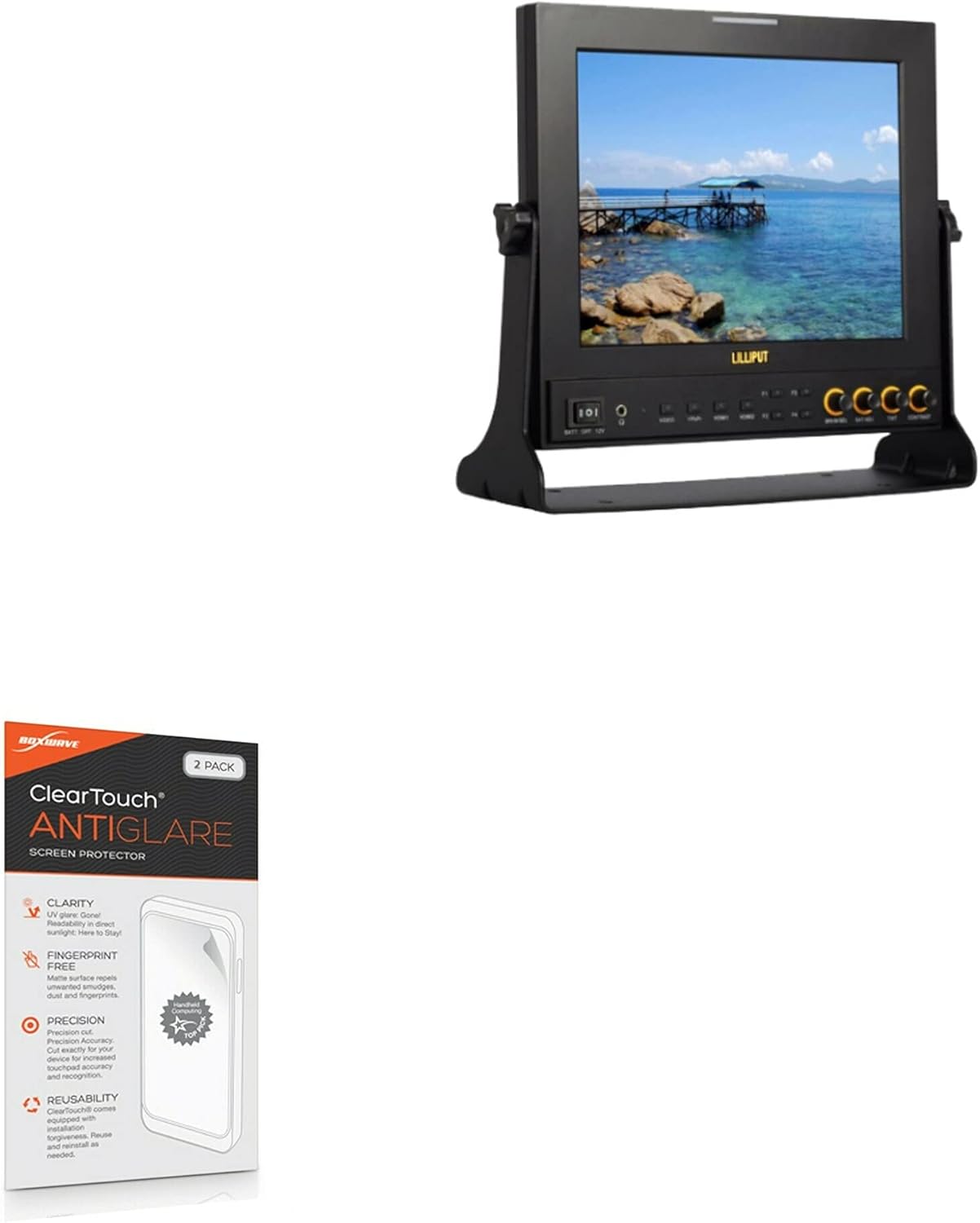 BoxWave Screen Protector Compatible with Lilliput 969GL-A/O/P - ClearTouch Anti-Glare (2-Pack), Anti-Fingerprint Matte Film Skin