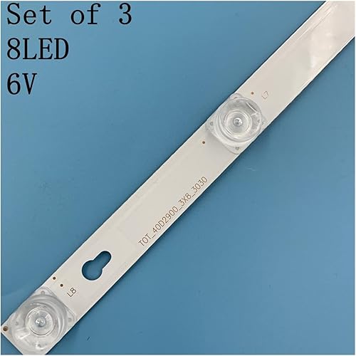 Miniatura 2 de Kit 3PCS 8LED 6 V Tira Conduzida Fit for Luz De Fundo for L40F3301B L40P-F 4C-LB4008-HR01J 40D2900 40HR330M08A6 V8 L40E5800A L4