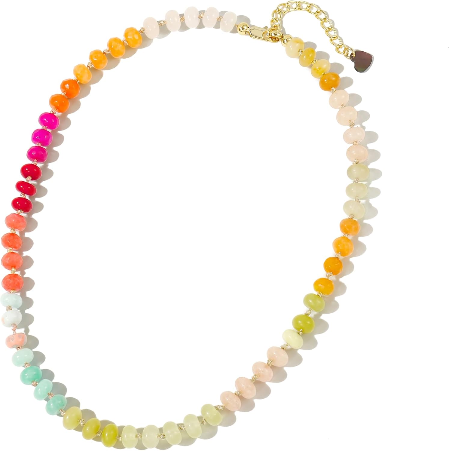 Gemstone Beaded Necklace for Women Colorful Natural Stone Freshwater Pearl Surfer Beach Rainbow Necklace Jewelry Gift - Image 7