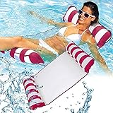 RHSH Luftmatratzen für Pool Wasserhängematte Luftmatratze Wasser 4 IN 1 Hängematte Aufblasbares Schwimmbett Lounge Chair Sessel Matratzen Sitz Schwimmmatratze Pool Liege Stuhl (Rosa)