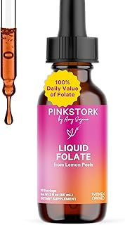 Pink Stork Liquid Folate Drops – 5-MTHF Methylfolate B9 Vitamin | Liquid Folic Acid Alternative for Women | Prenatal Folate, Non-GMO, Vegan, Sublingual Methylfolate Supplement | 2 fl oz