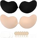 LAZYROSY Sticky Bra Push Up Backless Bras Strapless Stick on Bra Invisible Adhesive Bra with Nipple Covers for Women