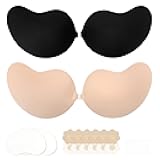 Sticky Bra Push Up Backless Bras Strapless Stick on Bra Invisible Adhesive Bra with Nipple Covers for Women