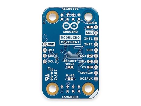 Arduino Modulino Movement [ABX00101] - 6-Axis IMU Motion Sensor for Pitch, Roll, Tilt - Plug & Play Qwiic-Compatible Module for Arduino Projects, MicroPython & Cloud Integration