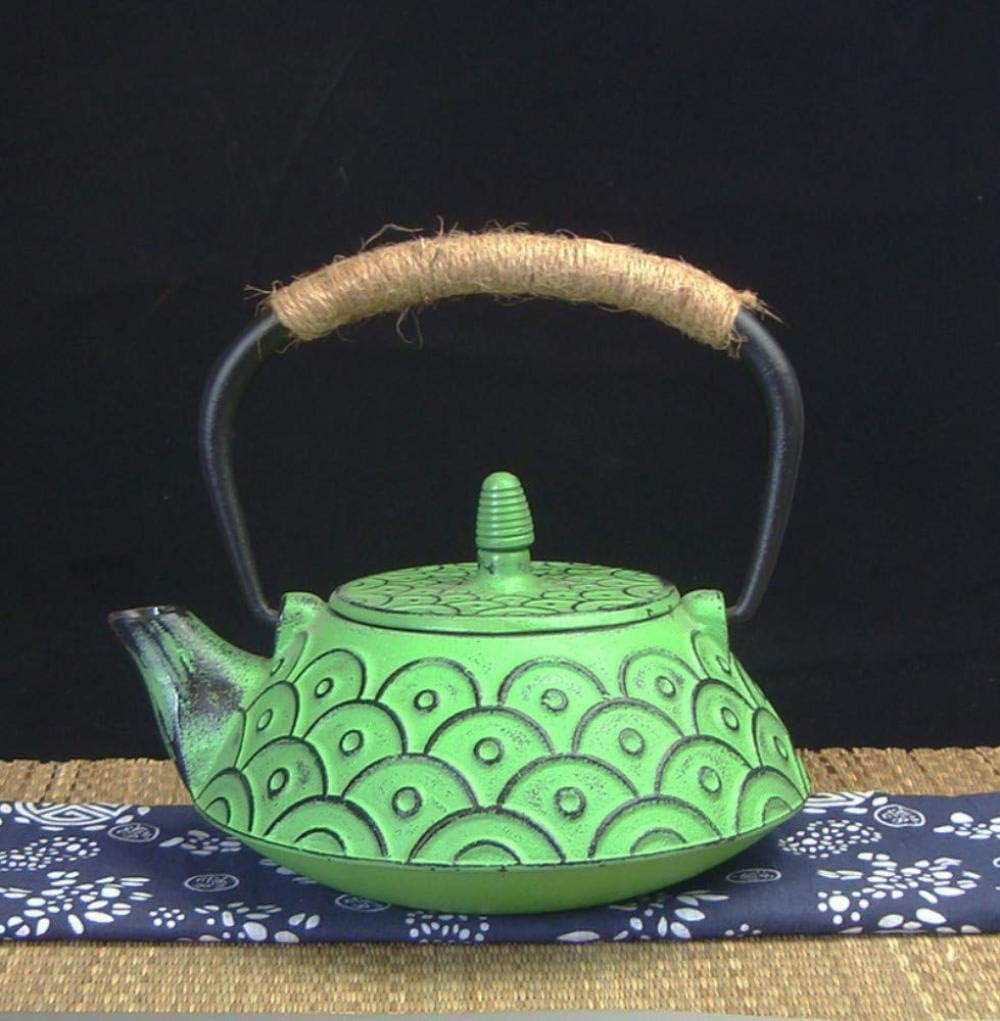 YFCHEN Pots Tea Sets Cast Iron Iron Cast Iron [Fish Scales] Handmade Tea Set Tea