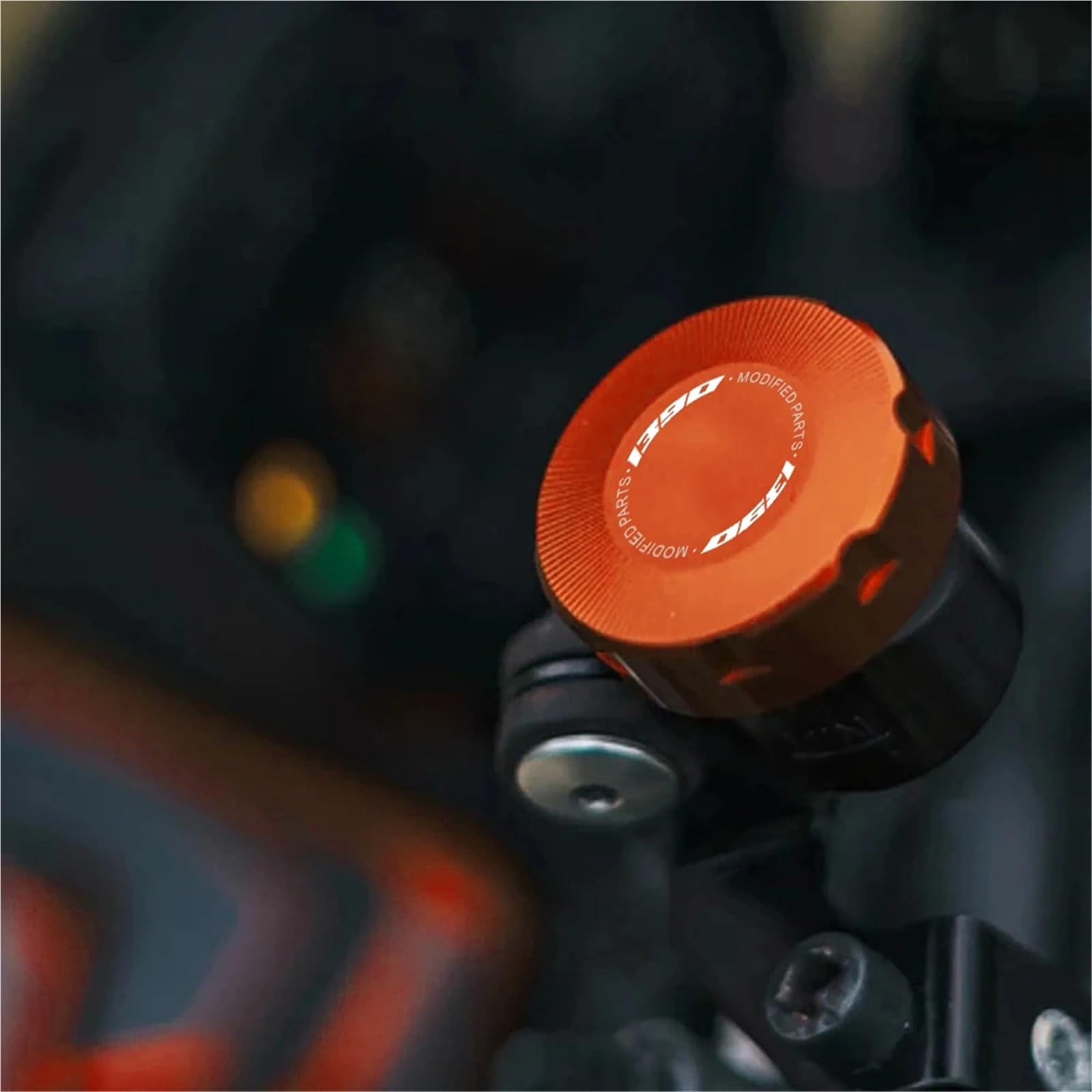Bouchon de réservoir de liquide de frein avant et arrière en aluminium for moto KTM 1390 Super Adventure RS Evo 1390 SAS 1390 Super Duke R GT Evo(Orange-Combo (3pcs))