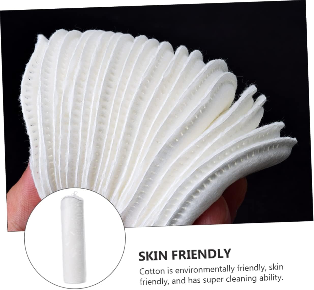 WOONEKY 1set Natural Cotton Makeup Pads Soft Absorbent Facial Cleaning Cotton Rounds Portable Drawstring Bag for Easy Daily Use