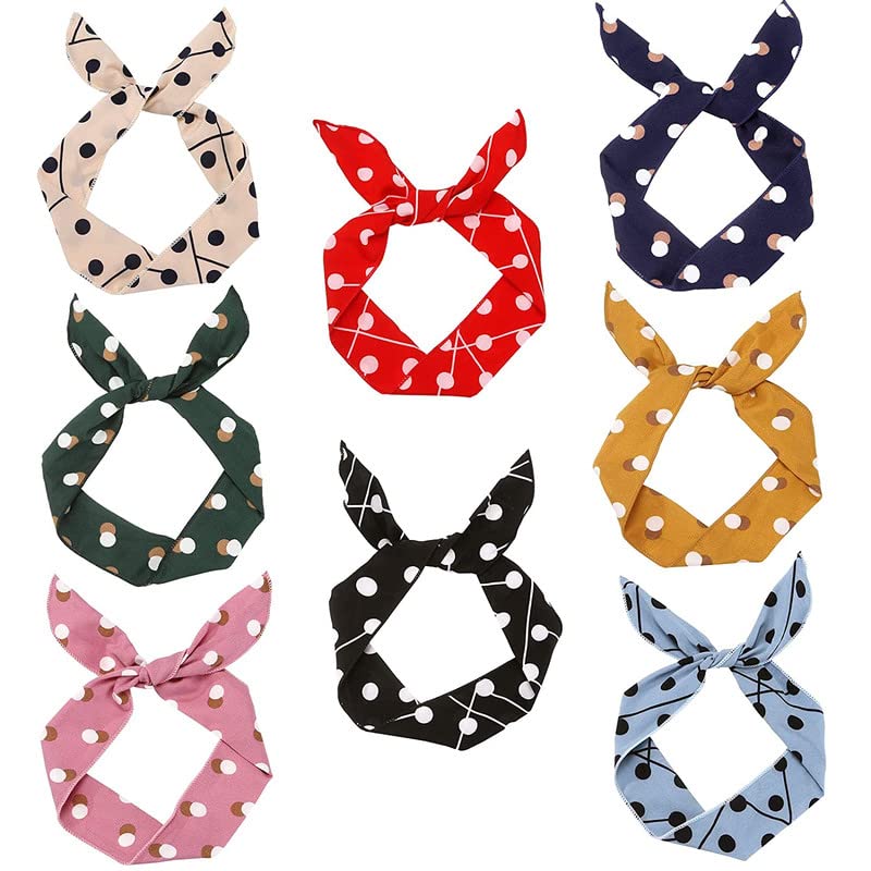 Wire Headbands for Women Dot Twist Bow Headbands Wire Bunny Ears Headband Fashion Headwraps Hair Bands Hair Holder Accessories pack of 6-image-47